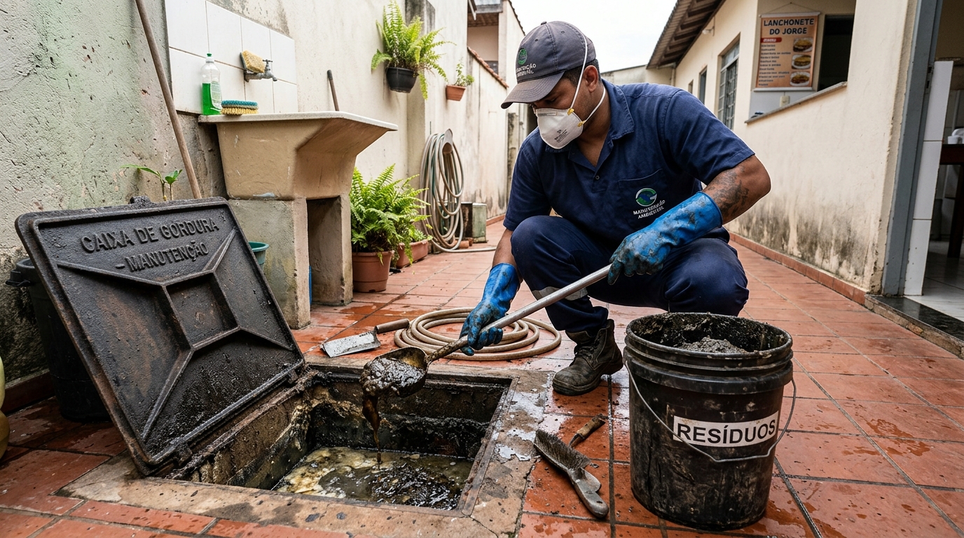 Remoção de lodo de caixa de gordura em Curitiba-PR